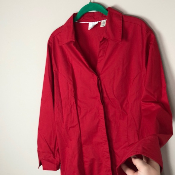 LEE Rider Easy To Care RED button down shirt-Sz L - Picture 3 of 6